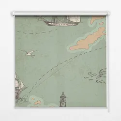 INNENROLLO - Fensterrollo - Rollo - 150x180 cm - Ozeankarte
