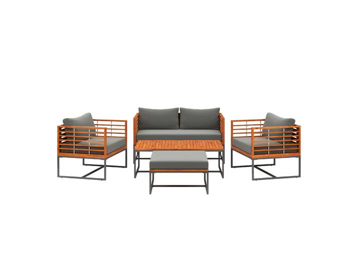 Lounge Holz MAVIS schwarz/natur/anthrazit