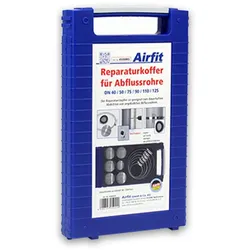 Reparaturkoffer für Abwasserrohre DN 40/50/75/90/110/125 incl. Edelstahl-Schlauchschellen 12mm, W4, Airfit