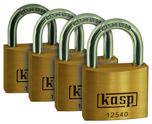 KASP K12540D4 Vorhängeschloss 40mm gleichschließend Goldgelb Schlüsselschloss
