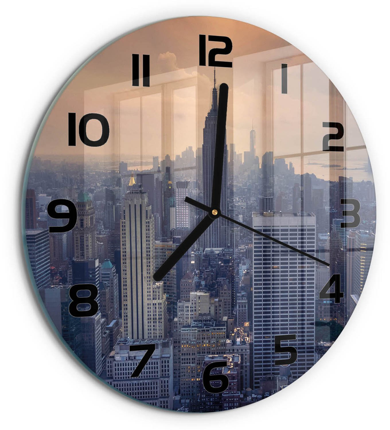 Tulup Wandklok Manhattan New York - Grijs - Diameter: 30 cm