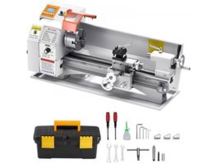 VEVOR Tour à Métaux d'Établi Filetage Électrique 220x450 mm Alimentation Automatique 2500 tr/min 1250 W Moteur Sans Balais, avec Accessoires, Tour à Métaux pour Usinage Traitement Pièces de Précision