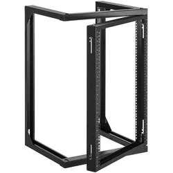 VEVOR 15U Server-Rack zur Wandmontage, 68 kg max. Tragkraft, Open Frame-Netzwerk-Rack mit 180-Grad-Torschwingung, Karbonstahl, für 482 mm-IT-Netzwerkgeräte & AV-Geräte, Computerserver, Schwarz