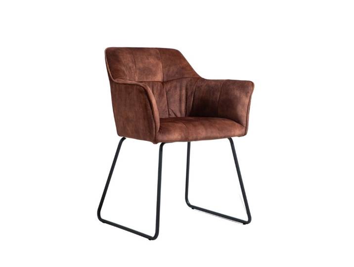 WOLF MÖBEL Esszimmerstuhl SEBA Stuhl Kipper cognac (60x61x85), SEBA Stuhl Kipper cognac