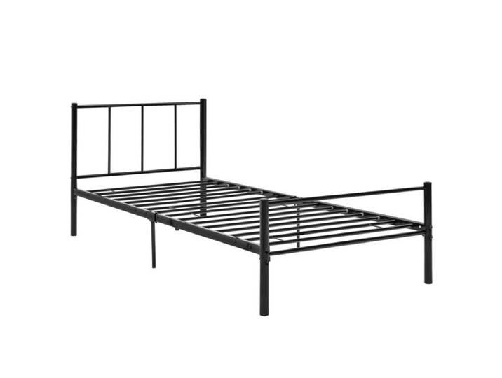 Lit simple en metal avec sommier lattes metallique en acier noir 90 x 200 cm 03_0002694