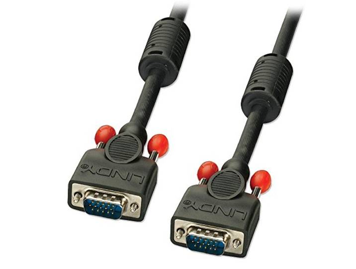 LINDY VGA/SVGA stekker naar stekker kabel 0,5 m - PREMIUM zwart