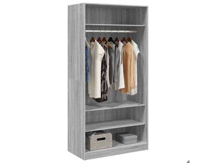 Meuble vêtements Gris - Garde-robe - Grand espace - Armoire penderie - Sonoma gris - 100x50x200cm - Bois d'ingénier11