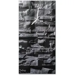 WANDUHR aus Glas 30x60 cm - Steine