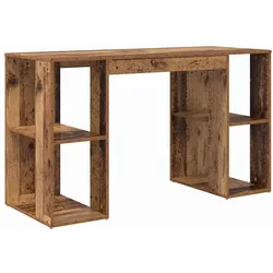 vidaXL Schreibtisch mit Regal Altholz 130 x 50,5 x 75 cm Holzwerkstoff