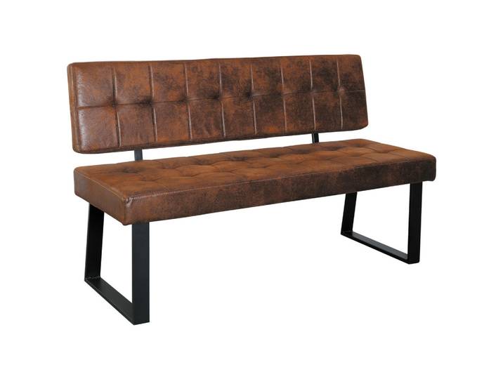 Livetastic Sitzbank, Braun, Metall, Textil, 140x85x56 cm, Esszimmer, Bank, Sitzbänke