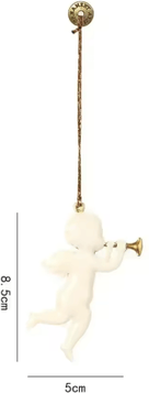 Inspire Picks Nordic Double Sided Christmas Tree Ornament Iron Angel & Soldier Hanging Decoration angel 01