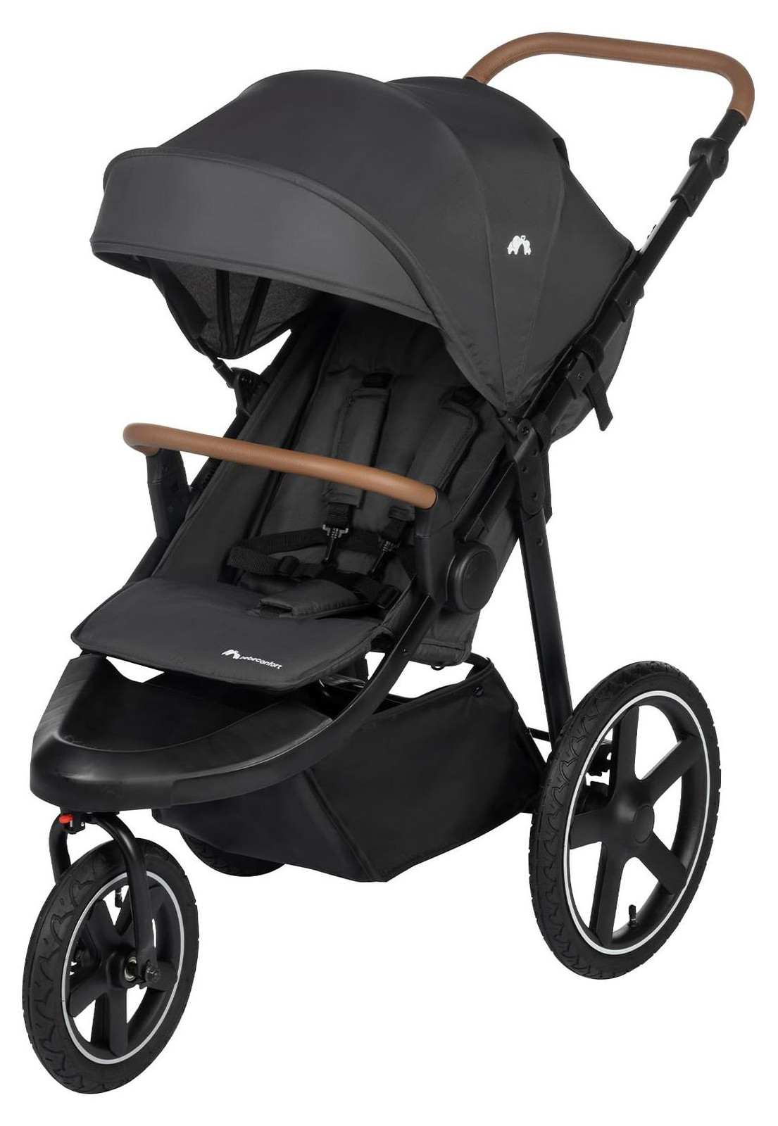 Bebe Confort Cloudy All-terrain kinderwagen met zonnescherm en luchtwielen, Zwart/Grijs