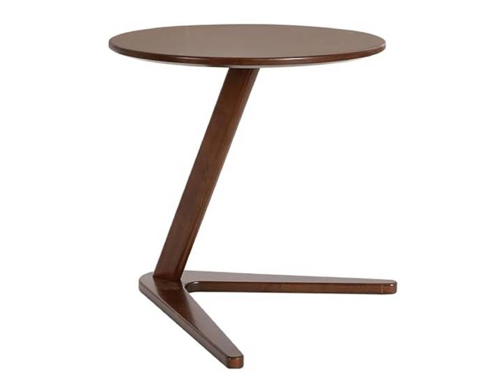 Beistelltisch, Runder Sofatisch aus Walnussholz, platzsparendes TV(Walnut)