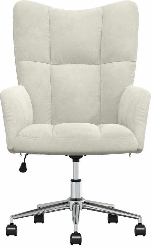 vidaXL Chaise de relaxation Blanc crème Velours