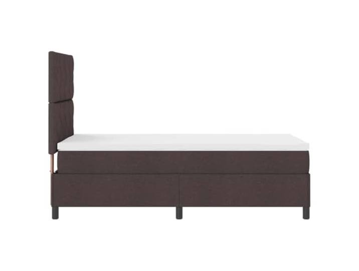 PUGYNBK Boxspringbett, Dunkelbraun, 100 x 200 cm Fester Lattenrost, verstellbares Kopfteil, behandeltes Holz, massive Kiefer