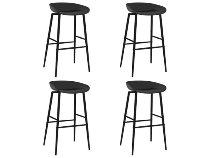 Barstühle, Schwarz, PP und Metallbeine, niedrige Rückenlehne, max Ergonomischer Sitz, niedrige Rückenlehne, pulverbeschichtete Metallbeine, einfache Montage, täglicher Gebrauch