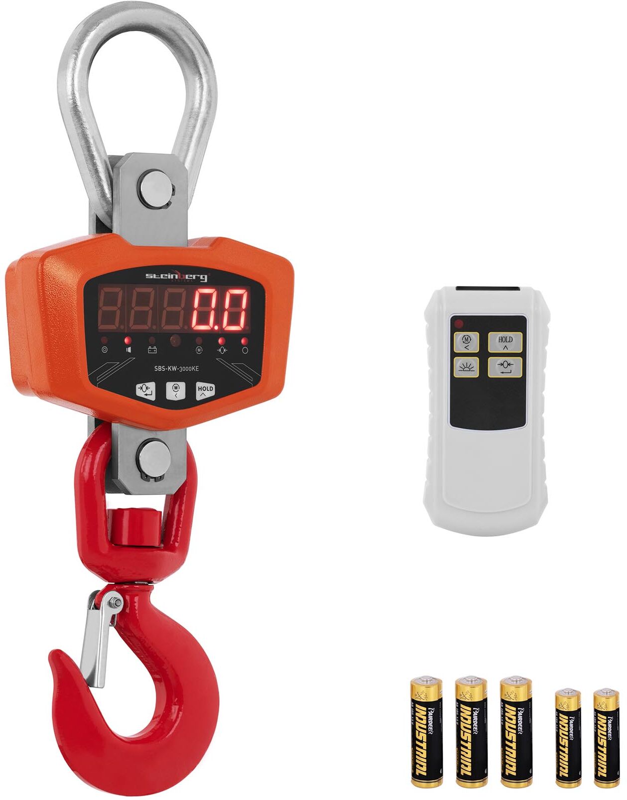 Steinberg Systems Crane Scale - 3000 kg / 0.5 kg - LED - digital SBS-KW-3000KE
