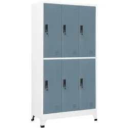 vidaXL Schließfachschrank Hellgrau und Dunkelgrau 90x45x180 cm Stahl