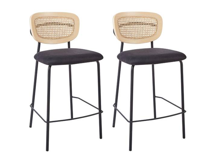 BARSTUHL 2er-Set Rattan Schwarz Mayetta