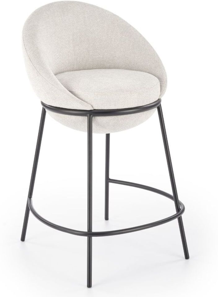 MSO Tabouret de bar design tissu de polyester beige Beige 57x90x53cm