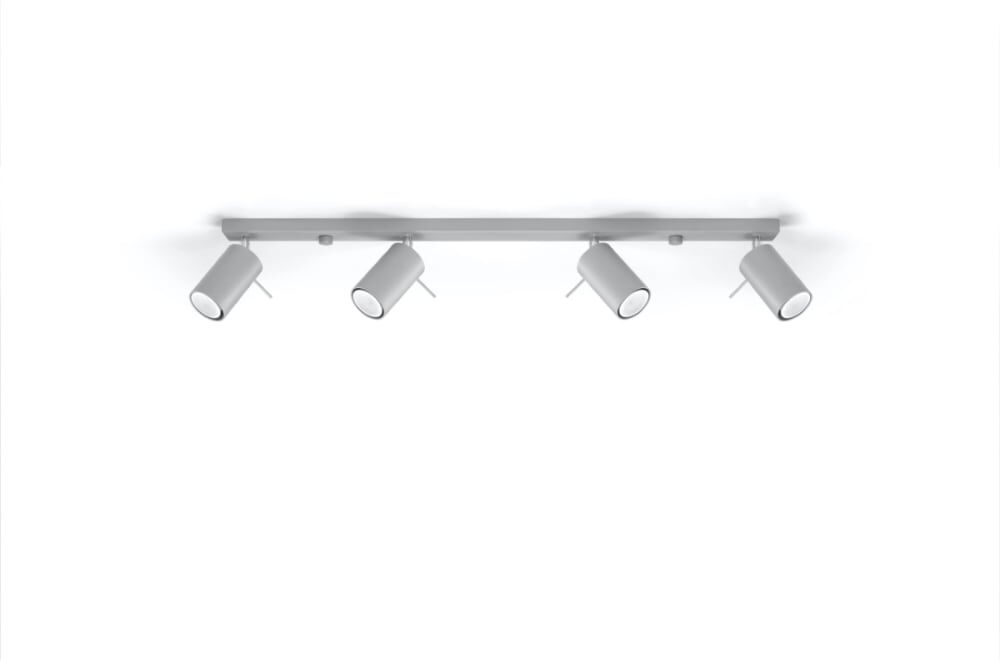 Sollux Lighting Plafonnier Acier Gris GU10 4 Ring Line Gris 80x0x6cm