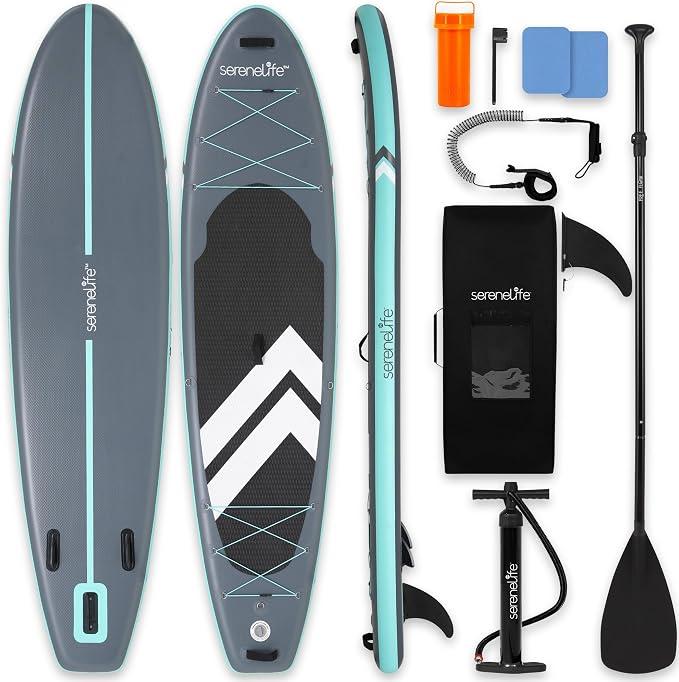 Stand Up Paddling Board Aufblasbar, SUP 84cm bis 160kg für Erwachsene - Standup Paddle Board Set mit Paddel, Pumpe, Rucksack