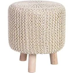 HOCKER aus Holz und Baumwolle, gelb, 35x44cm