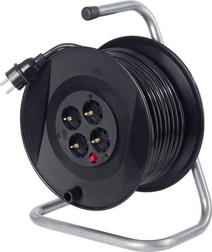 AS Schwabe 11104 Kabeltrommel 25 m Schwarz Schutzkontakt-Stecker