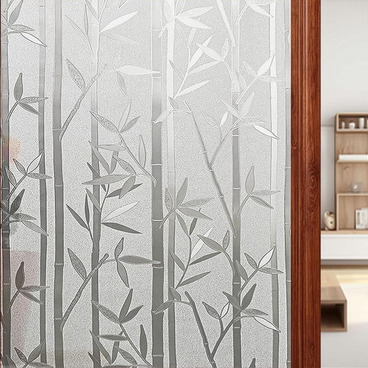 Bamboe Raamfolie Privacy - Zonwerende en Zelfklevende Folie - 50 x 180 cm