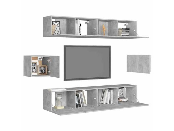Black Month Ensemble de meubles TV 6 pcs Gris Béton en bois d'ingénierie - Table TV et entretien facile kgx33y