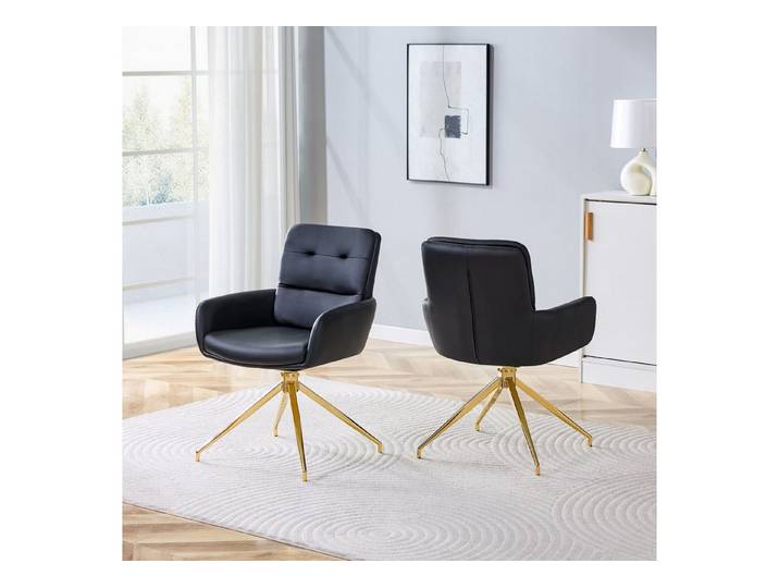 ANYSUN Esszimmerstuhl 2er-Set Luxus-Drehstuhl,Armlehnstuhl Freizeitstuhl, (360° schalldrehend mit Metallbeine), für Esszimmer, Wohnzimmer, Büro, Schlafzimmer, Wartezimmer, Lobbys