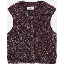 Strickweste aus Tweed Braun M