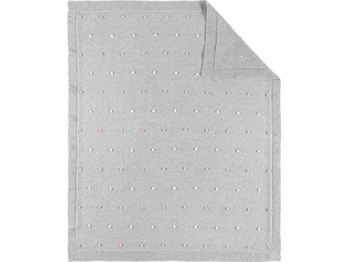 Patinio Schmusedecke, Grau, Rosa, Textil, Punkte, 80x100 cm, Textiles Vertrauen - Oeko-Tex®, pflegeleicht, Schlafen, Kuscheln & Schlafen, Schmusedecken