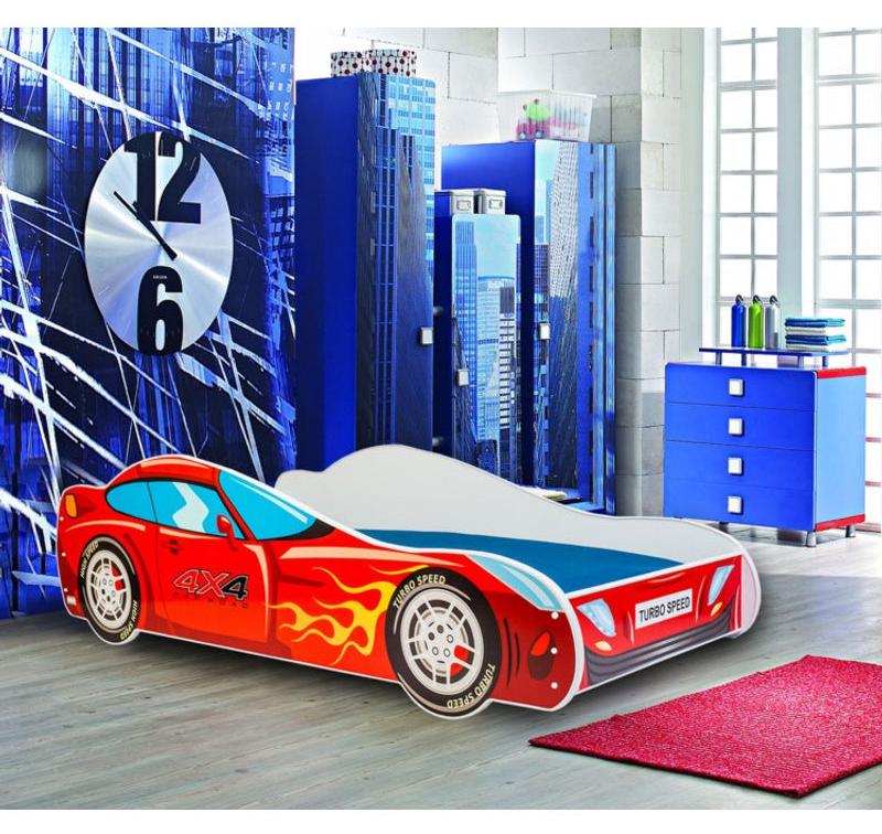 Kinderbett - Auto-Design - Kleinkindbett - 4x4 Modell - 140x70 cm -es Holz - Inklusive Matratze