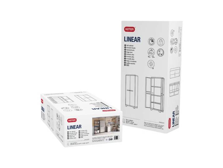 KETER Armoire Haute LINEAR grise