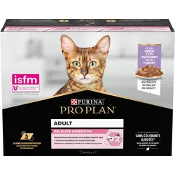 PRO PLAN Delicate Digestion Nassfutter für Katzen mit Pute in Soße, 10 x 85 g