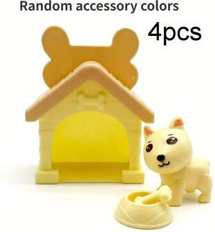 Uplifted Finds Professional Mini Pet Care Pretend Play Set 4 Pcs Dog House