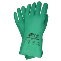 Nitrilhandschuh Green Barrier, grün, velourisiert, Größe 10, 1 Paar - grün