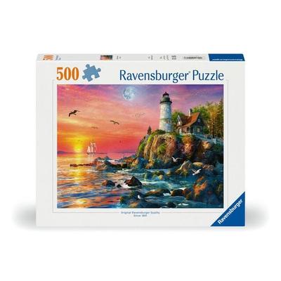 Erwachsenenpuzzle 500 Teile - Leuchtturm am Abend