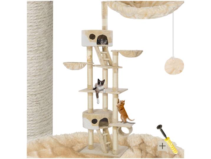 Krabpaal Hansi 260cm - beige / wit