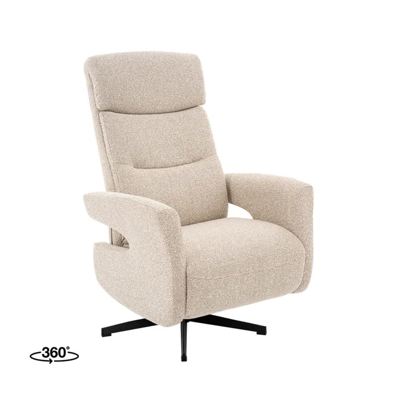 Label51 Fauteuil Copenhagen Relax Fauteuil - Naturel - Royal Boucle - Manueel Verstelbaar