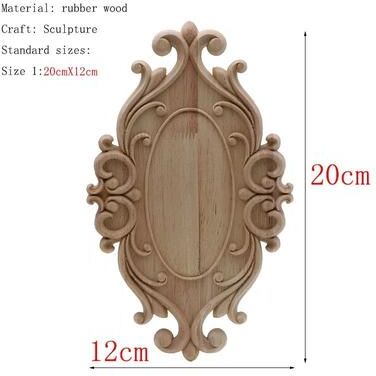 Uplift Picks Natural Floral Wood Carved Applique Decorative Trim For Furniture And Wall Decor 26