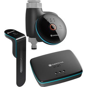 Gardena Bewässerungscomputer smart Sensor Control Set 19045-20, Bewässerung individuell per App und Gateway, mit Sensor