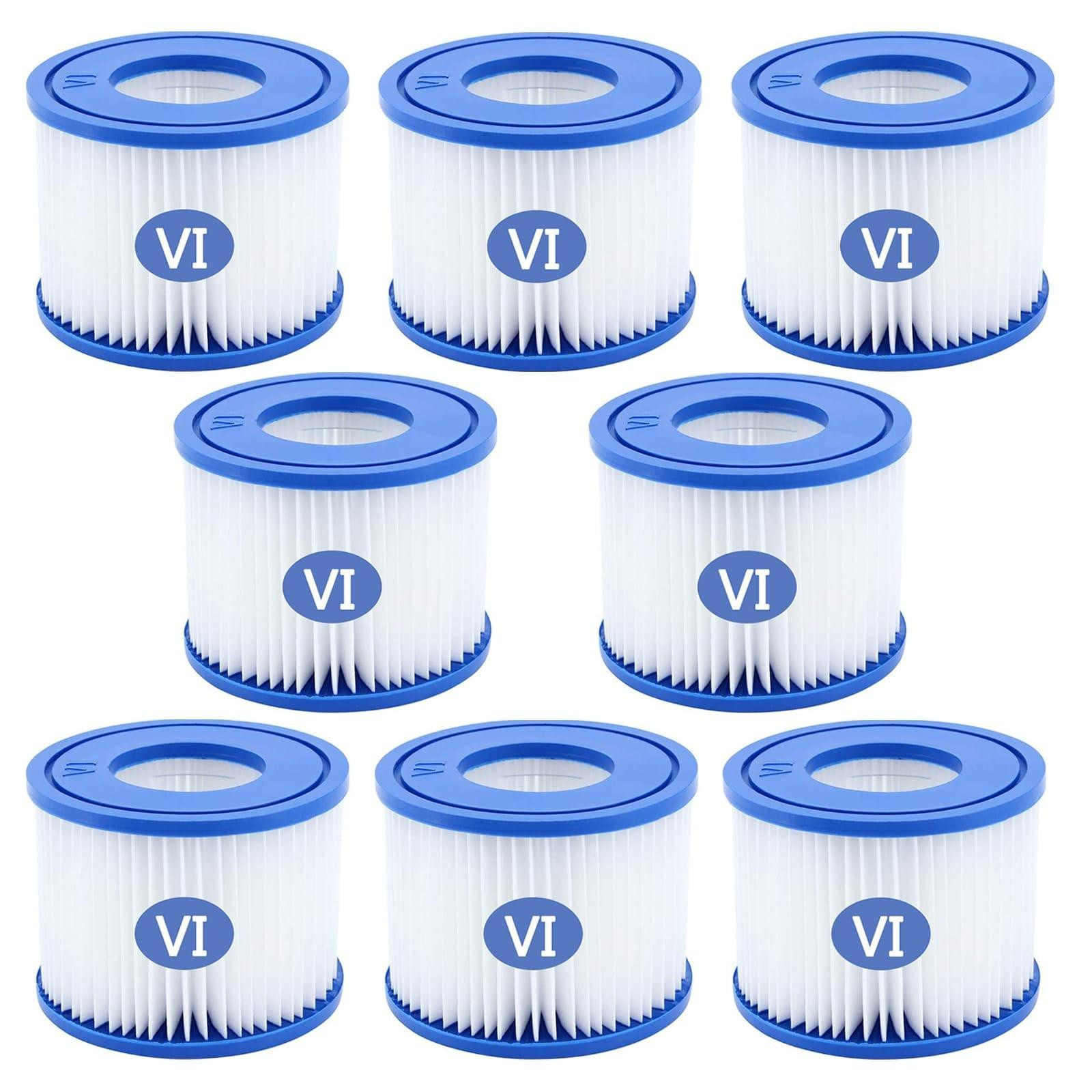 Pack van 8 filtercartridges voor zwembad type VI