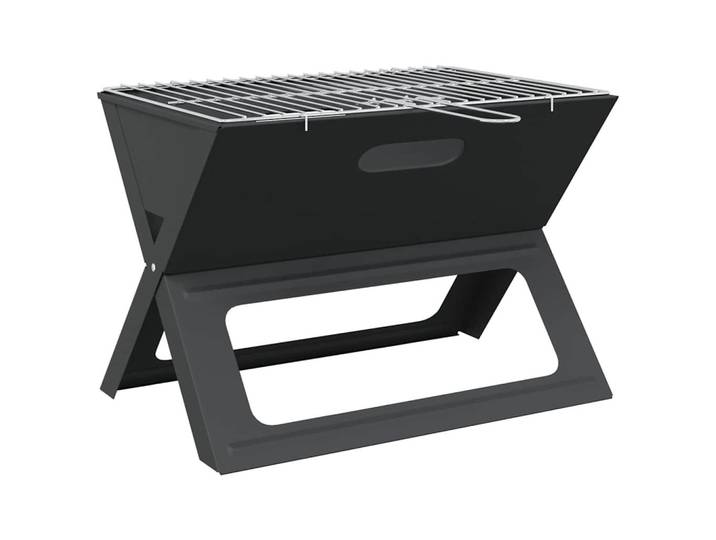 vidaXL Outdoor-Grill Schwarz 46/31/31 Cm Stahl, Metall, 31x31x46 cm, Grills, Holzkohlegriller
