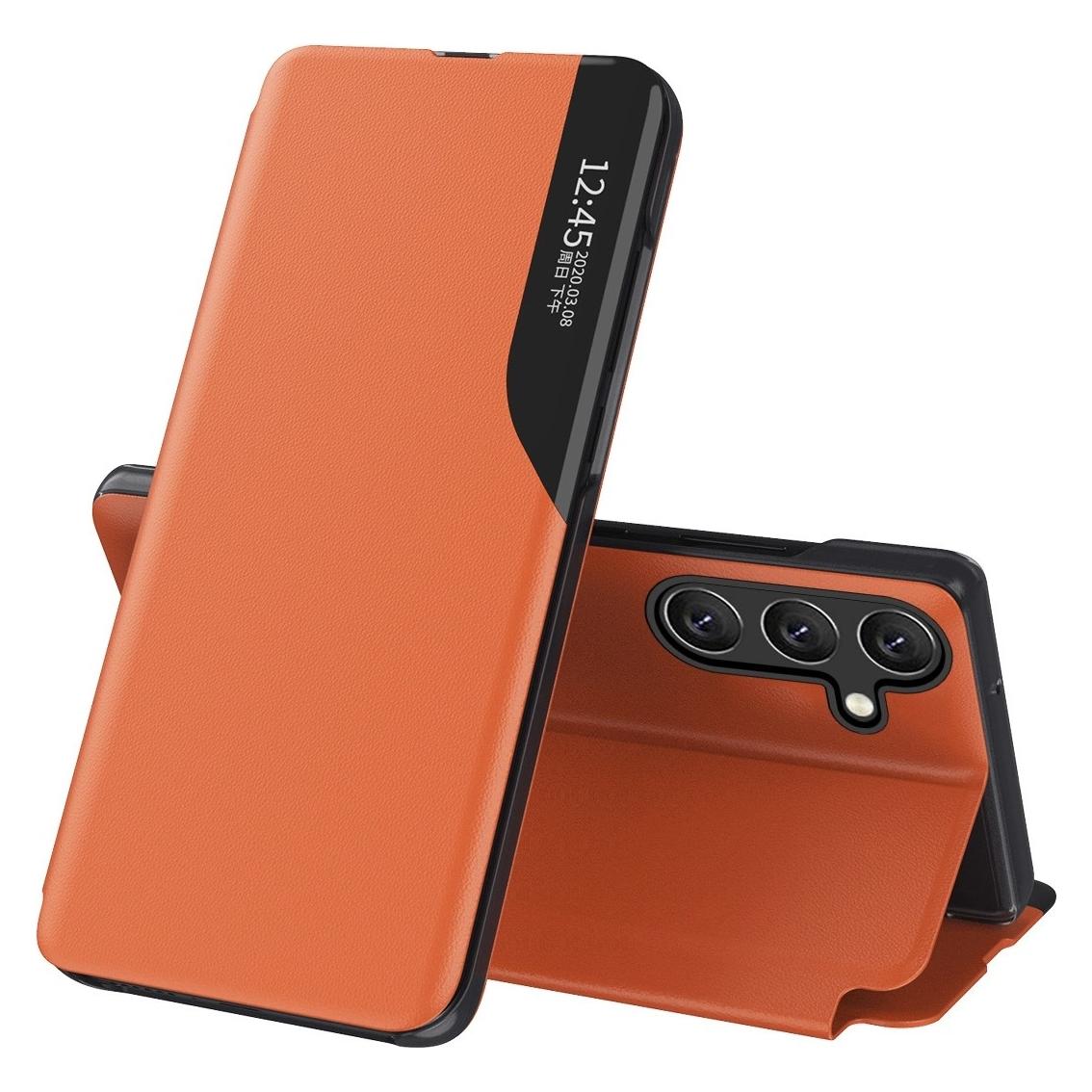 Hurtel Eco Leather View Case elegante Hülle mit Klappe und Standfunktion für Samsung Galaxy A26 - Orange (Samsung Galaxy A26) (ECO LEATHER VIEW CASE SAMSUNG GALAXY A26 ORANGE)