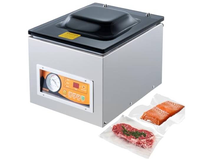 VEVOR Machine à emballer sous vide à chambre 260 W machine d'emballage sous vide taille compacte 260 mm dans la cuisine domestique et pour un usage commercial pour aliments humides\, viandes\, marinades