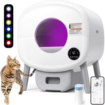 Inspired Finds Extra Large Self Cleaning Litter Box Automatic Cat Toilet With App Control, Odor Free System & Ambient Light Extra Large Self Cleaning Litter Box Automatic Cat Toilet With App Control, Odor Free System & Ambient Light