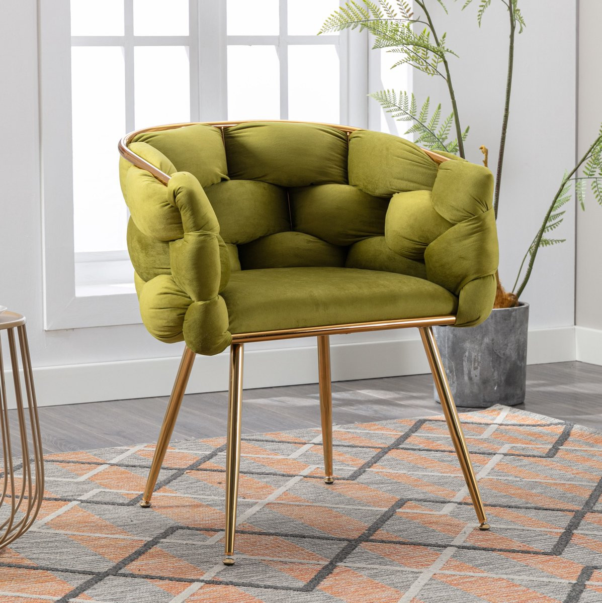 MODENUIT Fauteuil met armleuningen, Velvet, Olijf