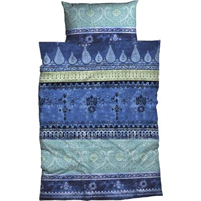 Bettwäsche CASATEX "Indi", blau (waterblau), B/L: 135cm x 200cm, 1 Stk., 1 Stk., Satin, B/L: 80cm x 80cm, 2 Stk., Satin, Obermaterial: 100% Baumwolle, Bettwäsche, Bettwäsche, romantisch, orientalisch, weich und gemütlich